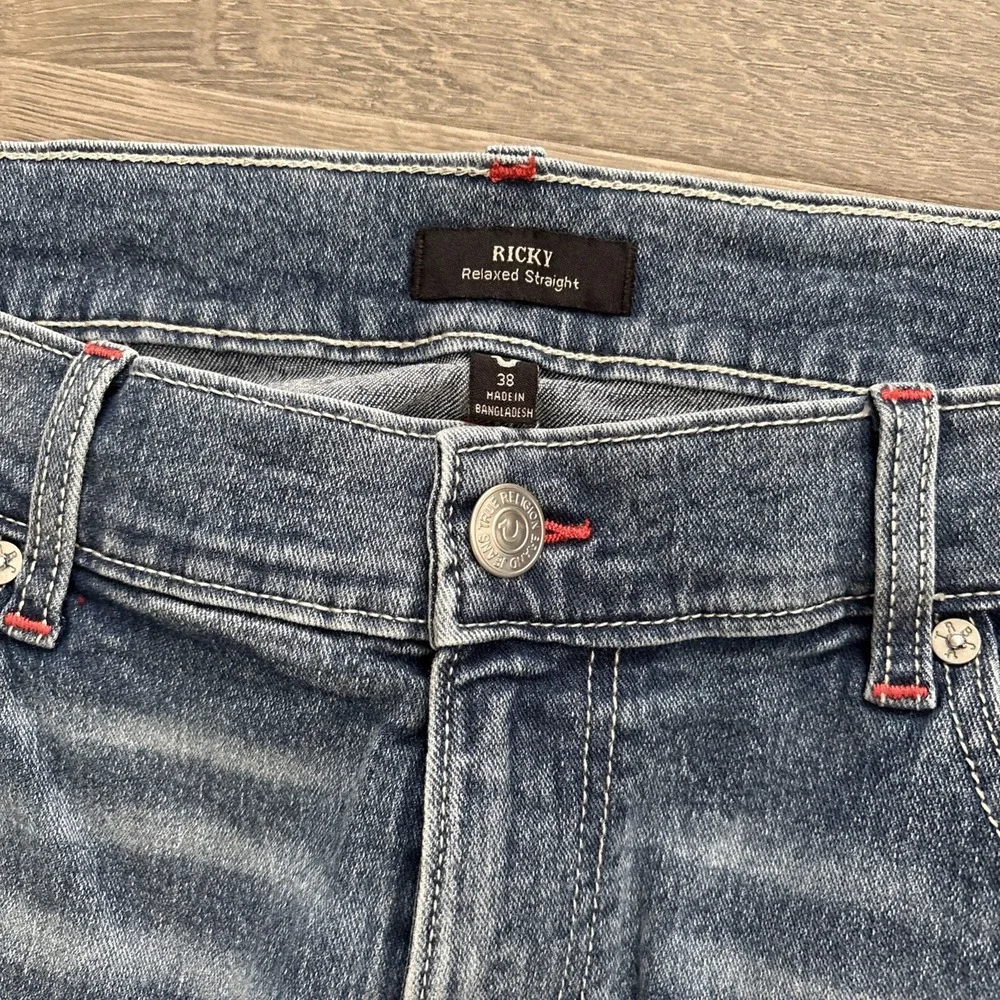 True Religion Ricky Relaxed Straight Jeans Mens 38 L34 Designer Denim NWOT